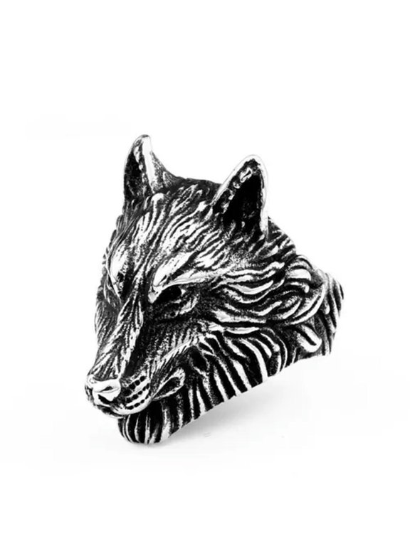 Cool Mens Stainless Steel Viking Fenrir Wolf Head Ring For Men Size 8-13-10