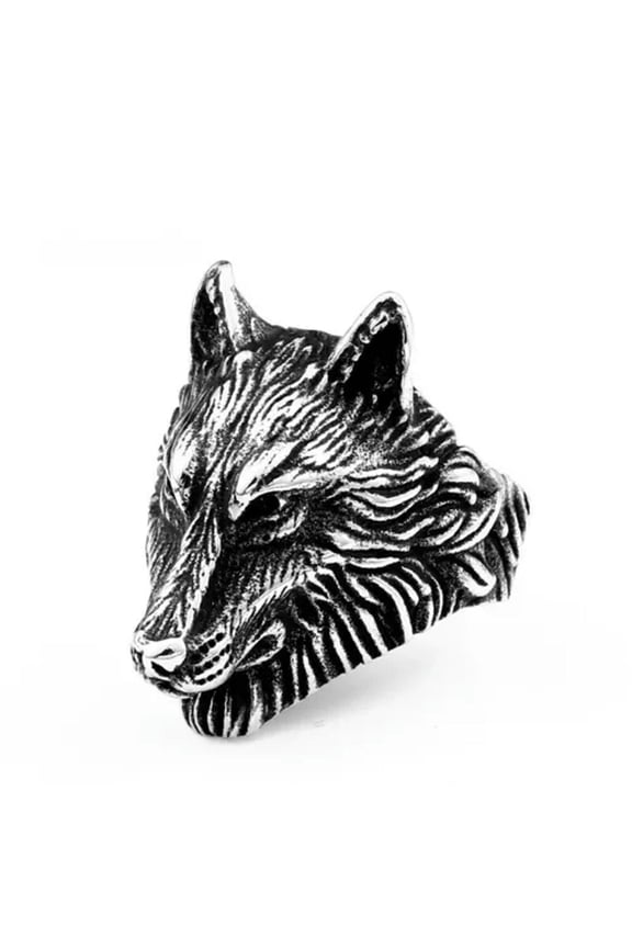 Cool Mens Stainless Steel Viking Fenrir Wolf Head Ring For Men Size 8-13-13