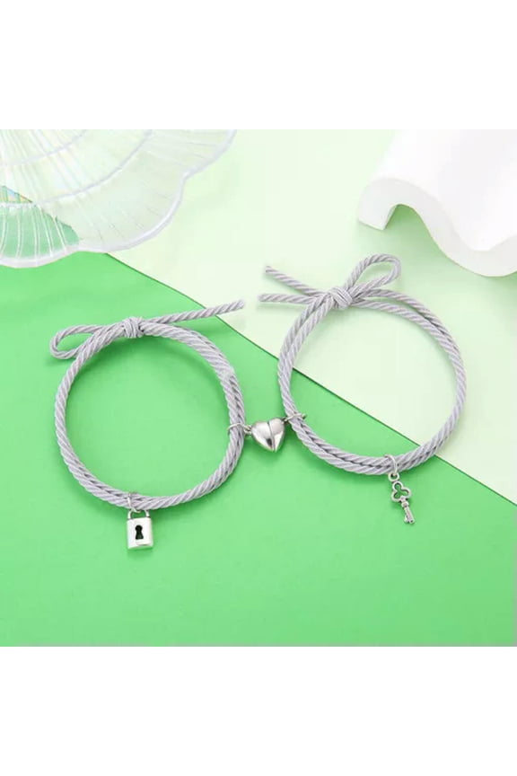 Couple Bracelet Fashion Bracelet Rope Fashion Key Lock Lock Rubber Band -4