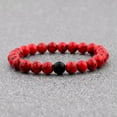 thumbnail image 1 of K-KED Couple His & Hers Distance Healing Bracelet Black Red Lava Matching YinYang-Women, 1 of 6