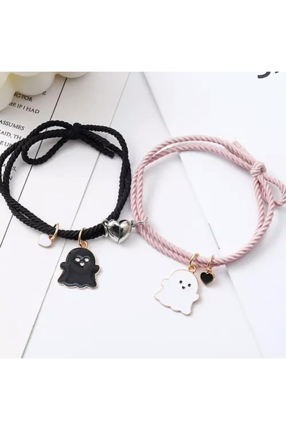 Couples Bracelets Magnetic Distance Couple Bracelets His And Her Lover Bracelet-Black Pink