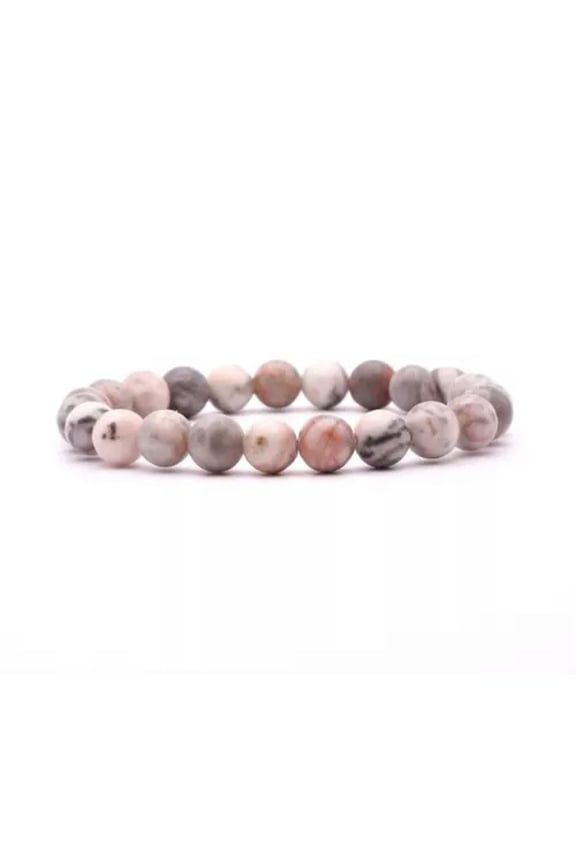 Crystal Bracelet 8mm Pink Zebra Jasper Gems, Women, Chakra, Reiki, Healing, Gift