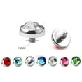 thumbnail image 1 of K-KED Crystal Dermal Anchor Head Surgical Steel Surface Piercing Skin Diver 3 4 5 6mm-5mm-AB, 1 of 8