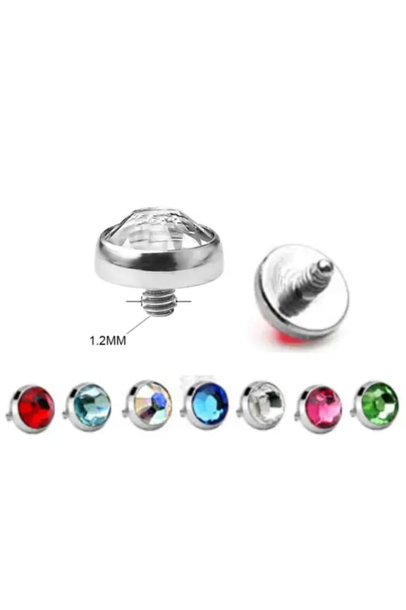 Crystal Dermal Anchor Head Surgical Steel Surface Piercing Skin Diver 3 4 5 6mm-6mm-Peridot