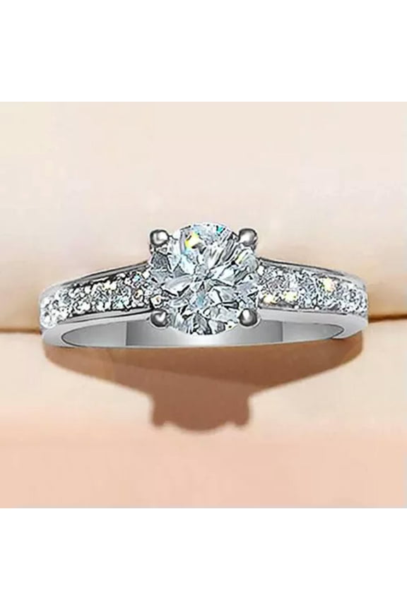 Crystal Finger Rings 925 Silver Rings Womens Fashion Jewellery Gift-7