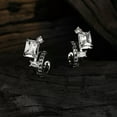 thumbnail image 1 of K-KED Crystal Square Stone Cuff Earrings 925 Sterling Silver Womens No piercing Gift, 1 of 8