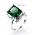 thumbnail image 1 of K-KED Cubic Zircon Women Wedding Delicate Jewelry Charm 925 Silver Filled Ring One Sz 6-10-8-Green, 1 of 9