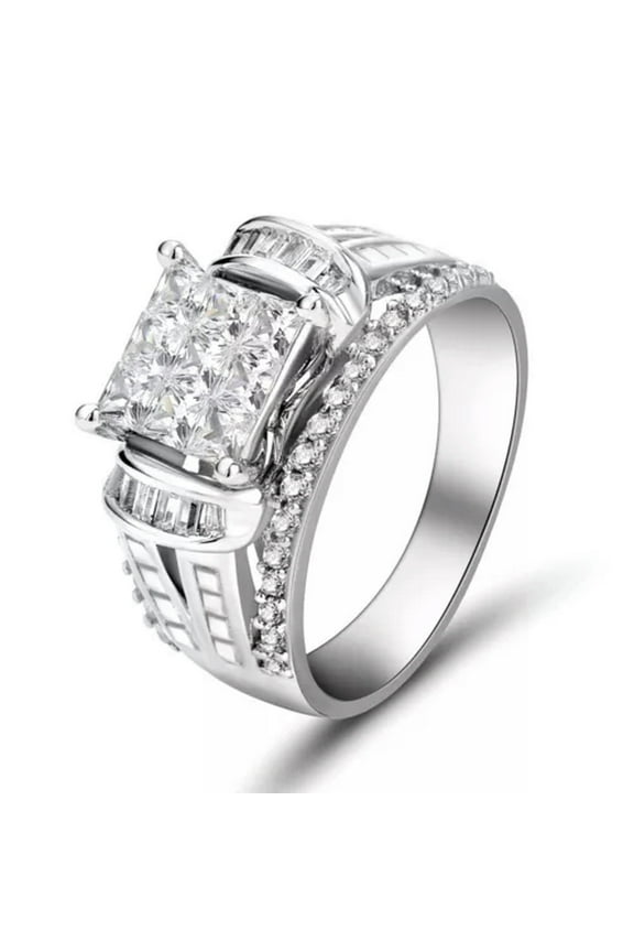 Cute Delicate Jewelry Cubic Zircon 925 Silver Filled Ring Girl Gift Wedding Ring Sz 6-10-9