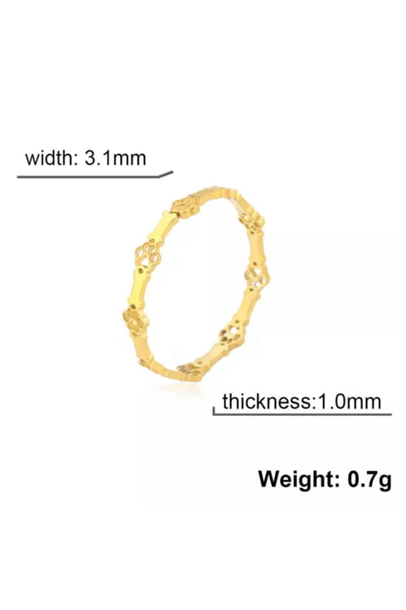 Cute Dog Cat Paw Bone Rings for Women Stainless Steel Open Finger Rings Jewelry-Gold
