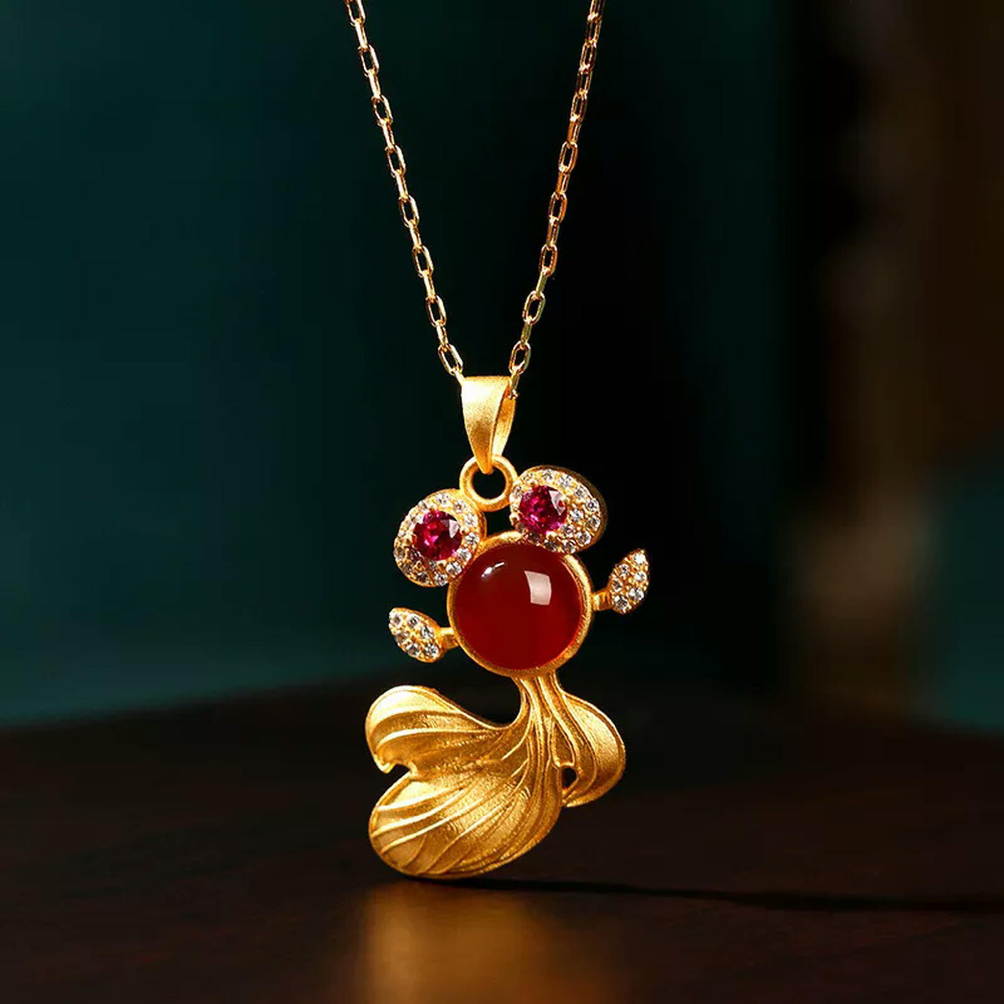 Gold Koi Fish Necklace