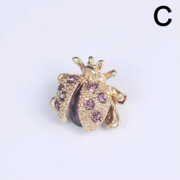 K-KED Cute Mini Ladybug Ladybird Enamel Rhinestone Brooch Lapel Pin Jewellery Gifts-C