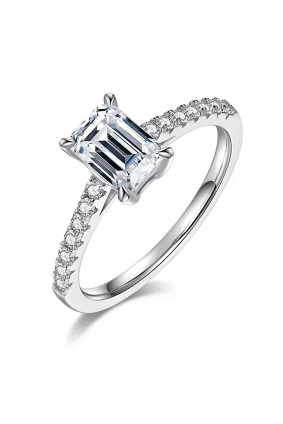 D Color Real Moissanite Engagement Rings for Women 925 Silver GRA Certificate