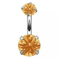 thumbnail image 1 of K-KED New Stainless Steel Dangle Belly Button Ring Navel Barbell Body Delicate Jewelry Piercing-champagne, 1 of 9