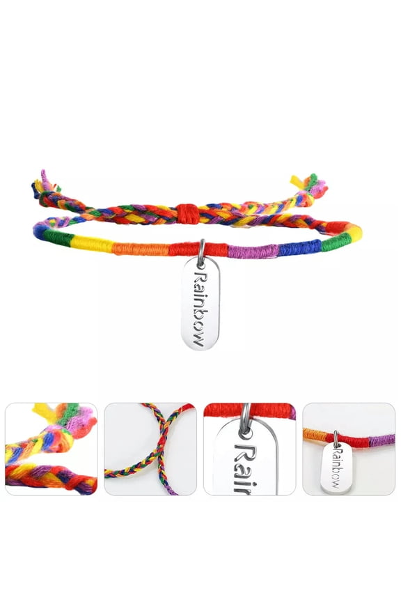 Decorative Bracelet Hand Chain Weave Bracelets Braided Rainbow