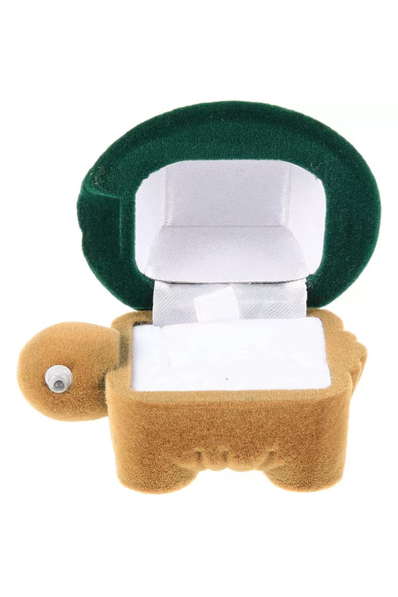 Delicate Jewelry Storage Case Ring Protector Holder Velvet Turtle Box