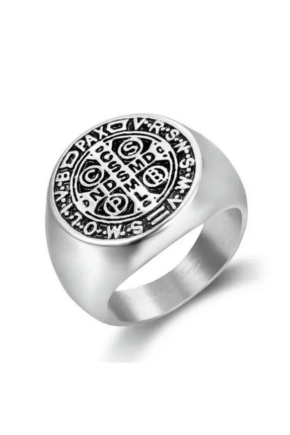Demon Protection Ghost Hunter CSBP Catholic St Saint Benedict Ring Size 7-15-11-Silver