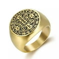 thumbnail image 1 of K-KED Demon Protection Ghost Hunter CSBP Catholic St Saint Benedict Ring Size 7-15-7-Gold, 1 of 6