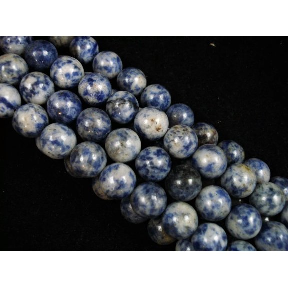 K-KED Denim Lapis 10mm Round Gemstone Beads 38cm Strand DIY Jewellery Making