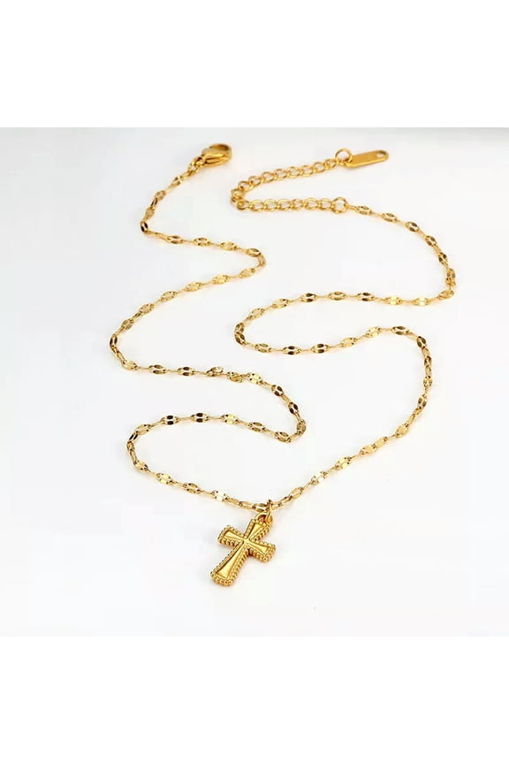 Design Personalized Cross Stainless Steel Pendant Collarbone Chain Necklaces-default
