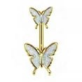 thumbnail image 1 of K-KED Double Butterfly Fashion Body Piercing Belly Navel Rings Drop Dangle Delicate Jewelry -7, 1 of 9