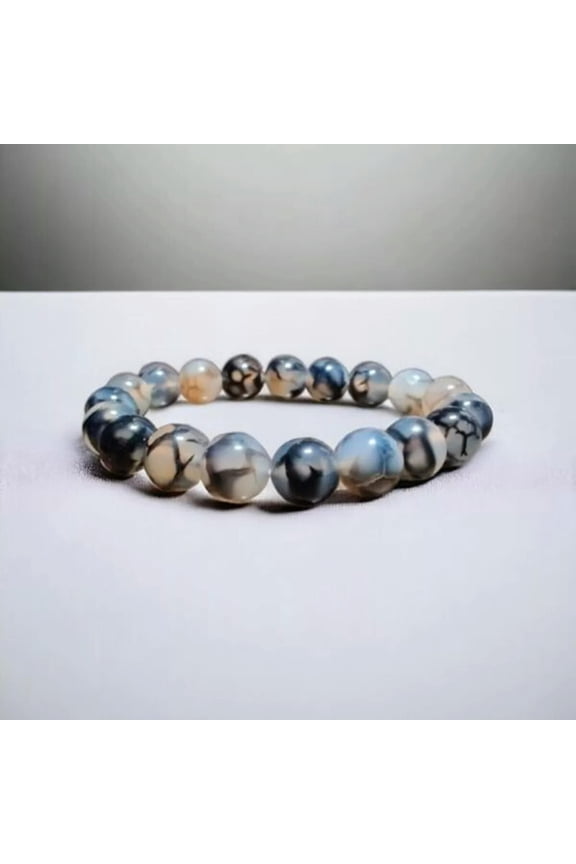 Dragon Vein Agate Bracelet 10mm Natural Stones Stretch Crystals Reiki Healing