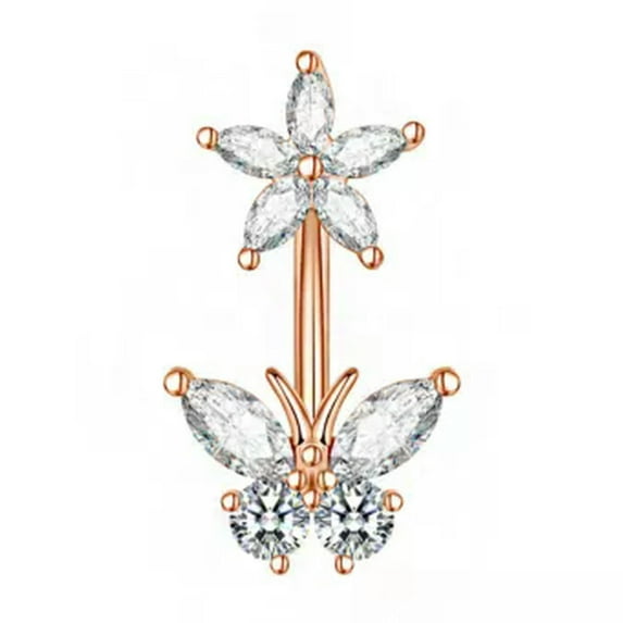 K-KED Drop Dangle Body Piercing Butterfly Sexy Beach Belly Button Rings Delicate Jewelry -9