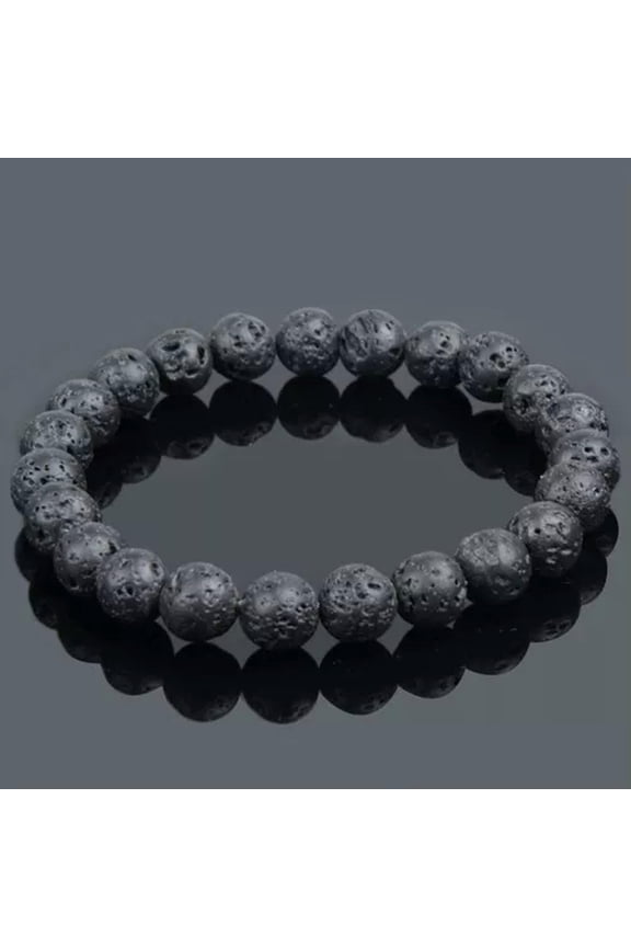 ESSENTIAL OILS DIFFUSER BEAD BRACELET - NATURAL LAVA STONE-10 mm
