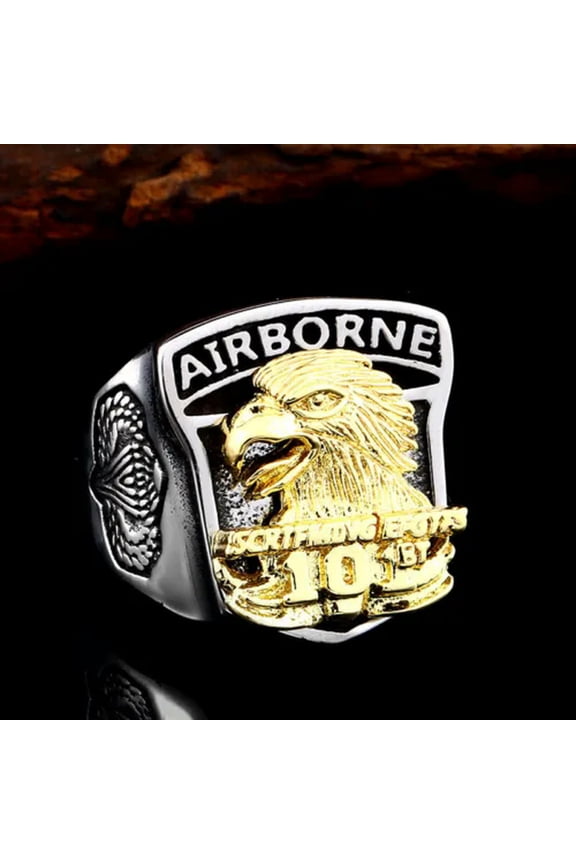 Eagle Airborne US Air Army Ring Stainless Steel Vintage Men's Biker Punk Ring-8