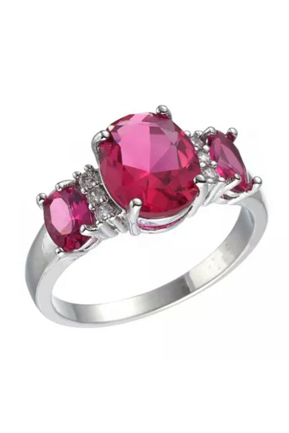 Elegant 925 Silver Filled Ring Cubic Zircon Women Wedding Delicate Jewelry Gift Sz 6-10-7-Peach