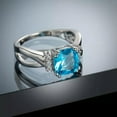 thumbnail image 1 of K-KED Elegant 925 Silver Filled Rings Women Cubic Zirconia Delicate Jewelry Sz 6-10-8-Royal Blue, 1 of 8