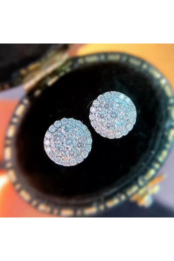 Elegant 925 Silver Filled Stud Earrings Cubic Zirconia Wedding Delicate Jewelry A Pair