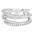 thumbnail image 1 of K-KED Elegant 925 Silver Lines Rings Round Cut Cubic Zirconia Delicate Jewelry Size 6-10-10, 1 of 6