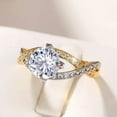thumbnail image 1 of K-KED Elegant Gold plated Ring Women Cubic Zircon Wedding Delicate Jewelry Sz 6-10-8, 1 of 6