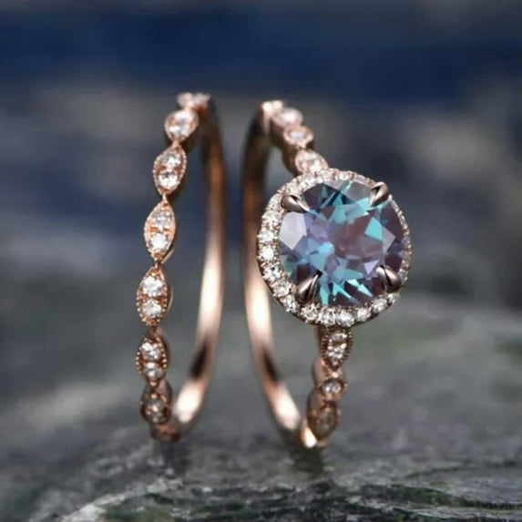 K-KED Elegant Rose GOld plated Ring Cubic Zircon Women Delicate Jewelry Wedding Ring Sz 6-10-9