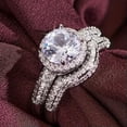 thumbnail image 1 of K-KED Elegant Women 925 Silver Filled Ring Cubic Zircon Wedding Ring Delicate Jewelry Sz 6-10-7, 1 of 6