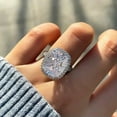 thumbnail image 1 of K-KED Elegant Women 925 Silver Plated Wedding Ring Cubic Zircon Delicate Jewelry Sz 6-10-6, 1 of 4