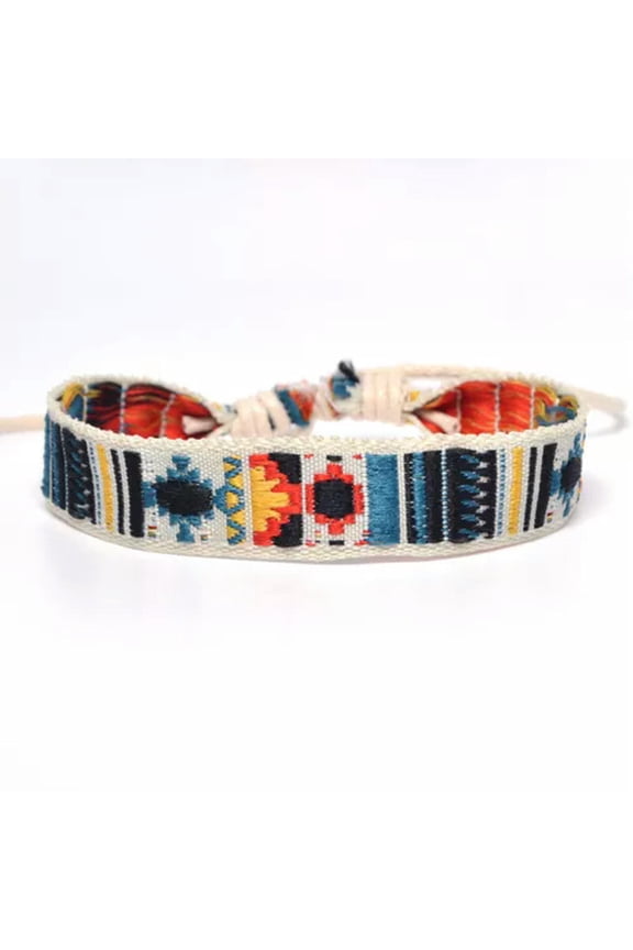 Ethnic Bracelet Retro Handmade Cord Embroidery Bangle Friendship Wrap Bracelets-Mixcolor