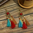 thumbnail image 1 of K-KED Ethnic Style Earrings Tassel Style Earrings Chinese Style Golden Leaf Ear Hooks-Fancy Deep #17-1, 1 of 9