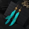 thumbnail image 1 of K-KED Ethnic Style Feather Tassel Earrings Women's Personalized Blue Long Earrings-20, 1 of 8
