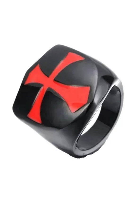 European and American Personality Irregular Cross Rings Sizes 7-15-14-Black