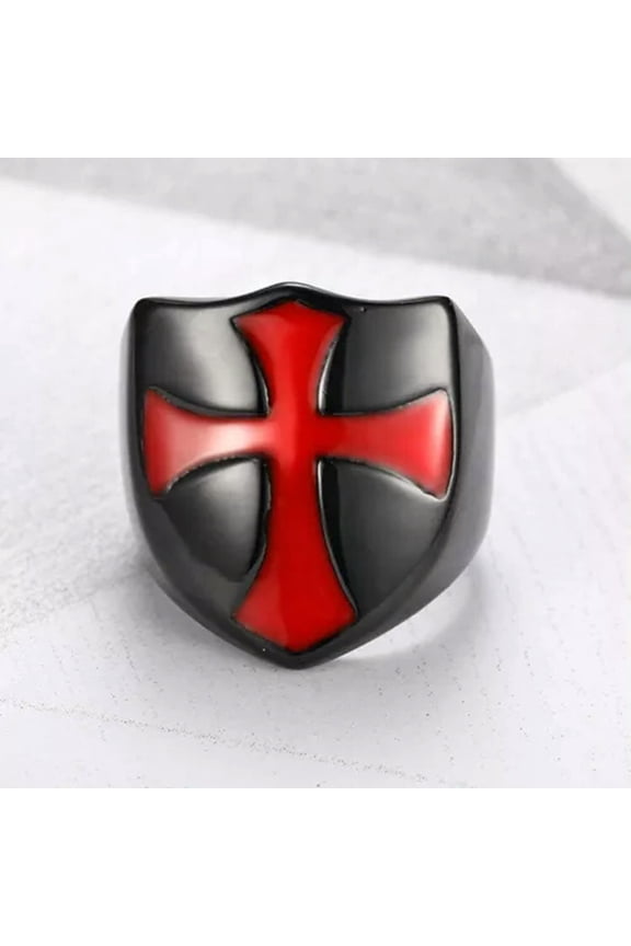 European and American Personality Irregular Cross Rings Sizes 7-15-Black-7