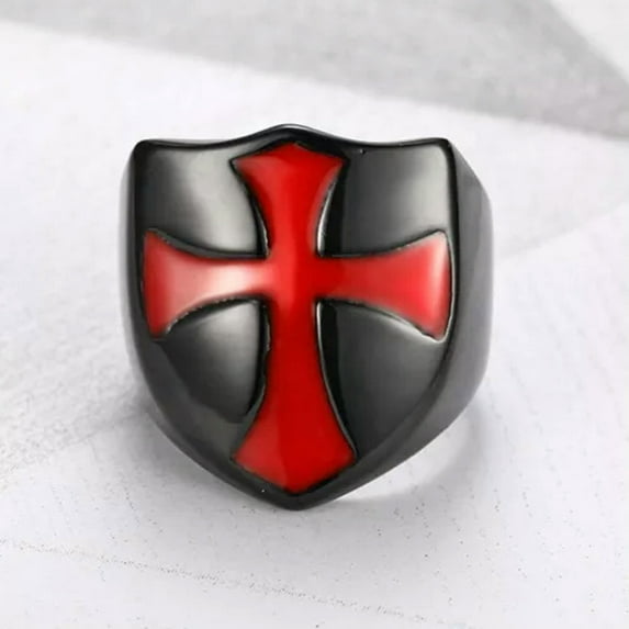 K-KED European and American Personality Irregular Cross Rings Sizes 7-15-Black-8