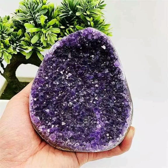 K-KED Extra Large Natural Amethyst Cluster Cut Base Quartz Crystal Reiki Specimen Gift