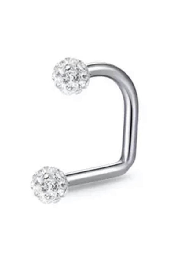 Girls Lip Clip Cuff C-shaped Septum Piercing Fashion Body Piercing Jewelry-White-1.2*10*3mm