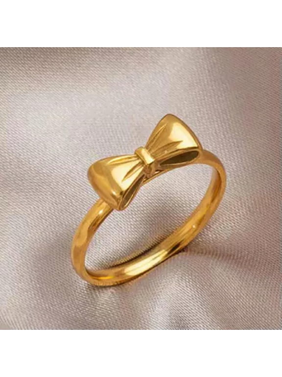 Fashion 18k Gold Filled Bow Ring Womens Jewellery Accessories Party Engagement-7