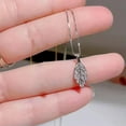thumbnail image 1 of K-KED Fashion 18k Gold Plated Leaf Crystal Pendant Chain Necklace Women Delicate Jewelry Choker-Silver, 1 of 9