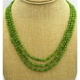 thumbnail image 1 of K-KED Fashion 3 Rows 4mm Faceted Green Peridot Round Gemstone Beads Necklace 17-19'', 1 of 7