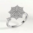 thumbnail image 1 of K-KED Fashion 925 Silver Filled Ring Women Flower Cubic Zircon Wedding Delicate Jewelry Sz 6-10-Adjustable-Silver#7, 1 of 9