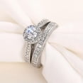 thumbnail image 1 of K-KED Fashion 925 Silver Filled Rings Women Wedding Cubic Zirconia Delicate Jewelry Size 6-10-8, 1 of 6