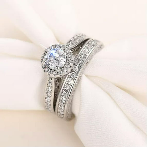 K-KED Fashion 925 Silver Filled Rings Women Wedding Cubic Zirconia Delicate Jewelry Size 6-10-8